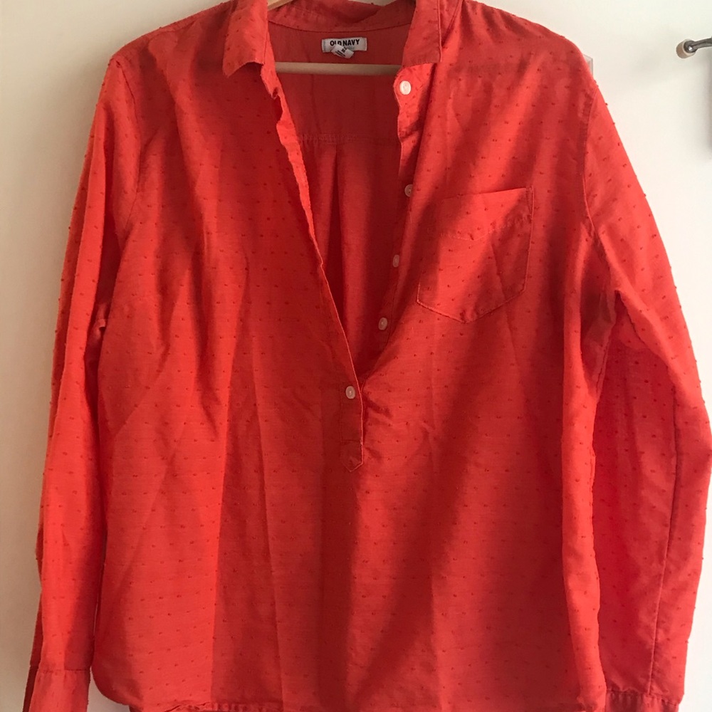 (SOLD) Textured dot popover shirt